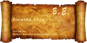 Beretka Elza névjegykártya